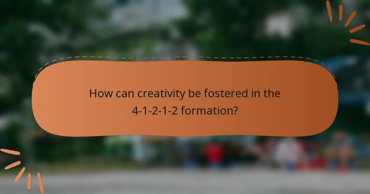 How can creativity be fostered in the 4-1-2-1-2 formation?