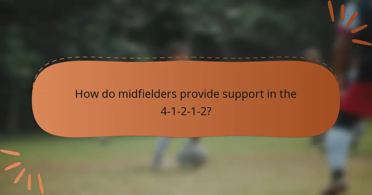 How do midfielders provide support in the 4-1-2-1-2?