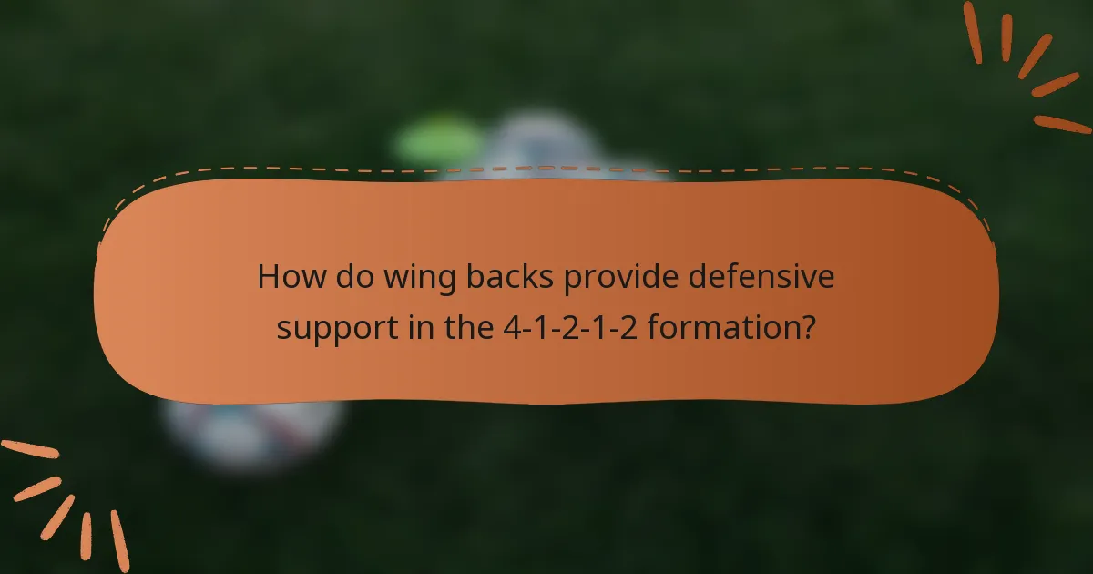 How do wing backs provide defensive support in the 4-1-2-1-2 formation?