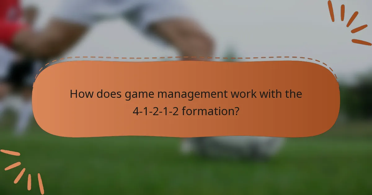 How does game management work with the 4-1-2-1-2 formation?
