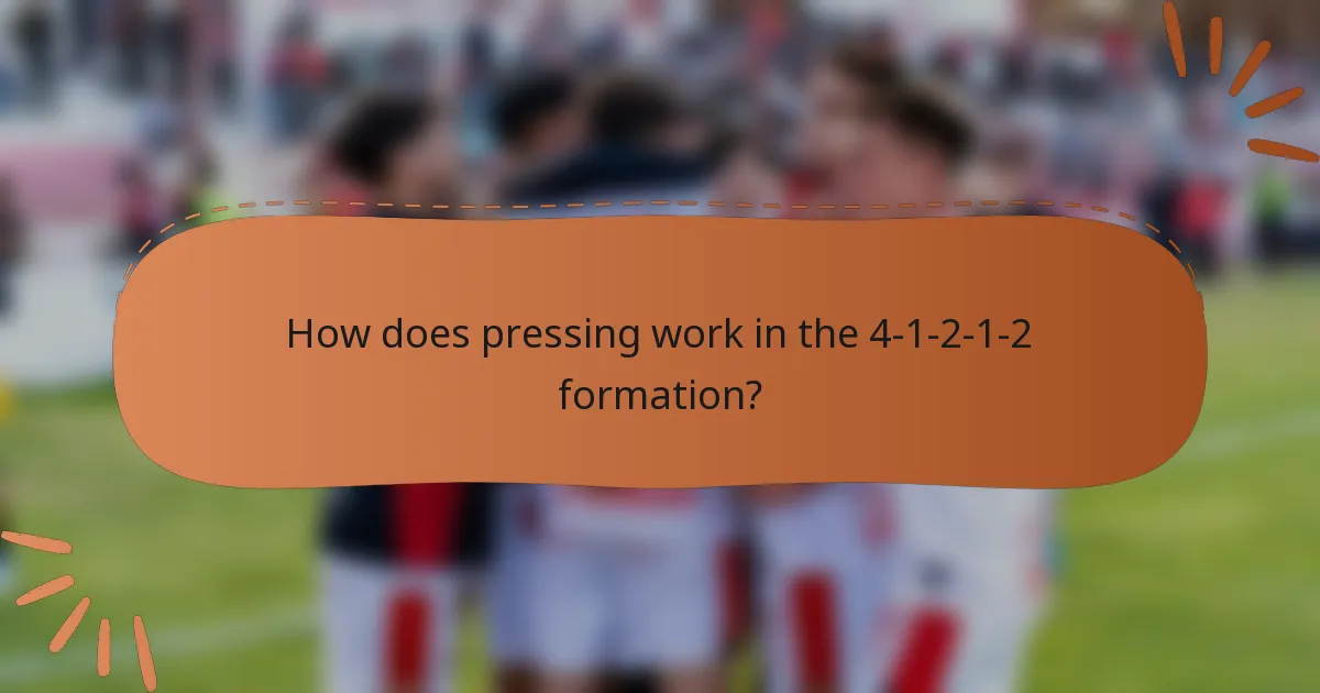 How does pressing work in the 4-1-2-1-2 formation?