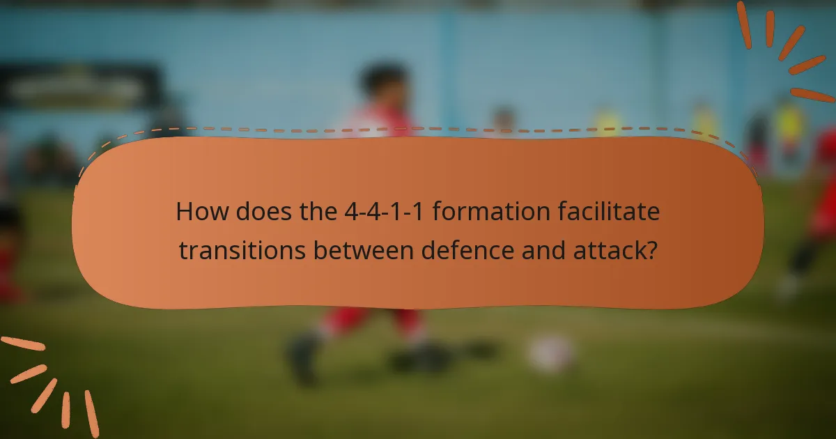How does the 4-4-1-1 formation facilitate transitions between defence and attack?