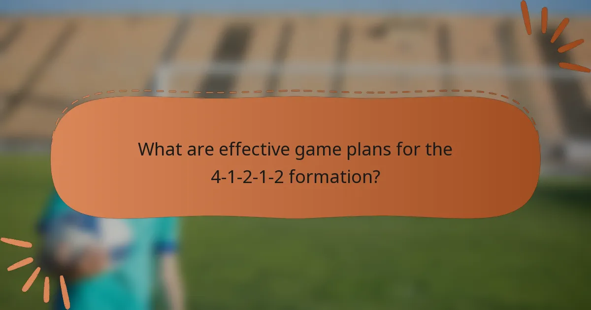 What are effective game plans for the 4-1-2-1-2 formation?