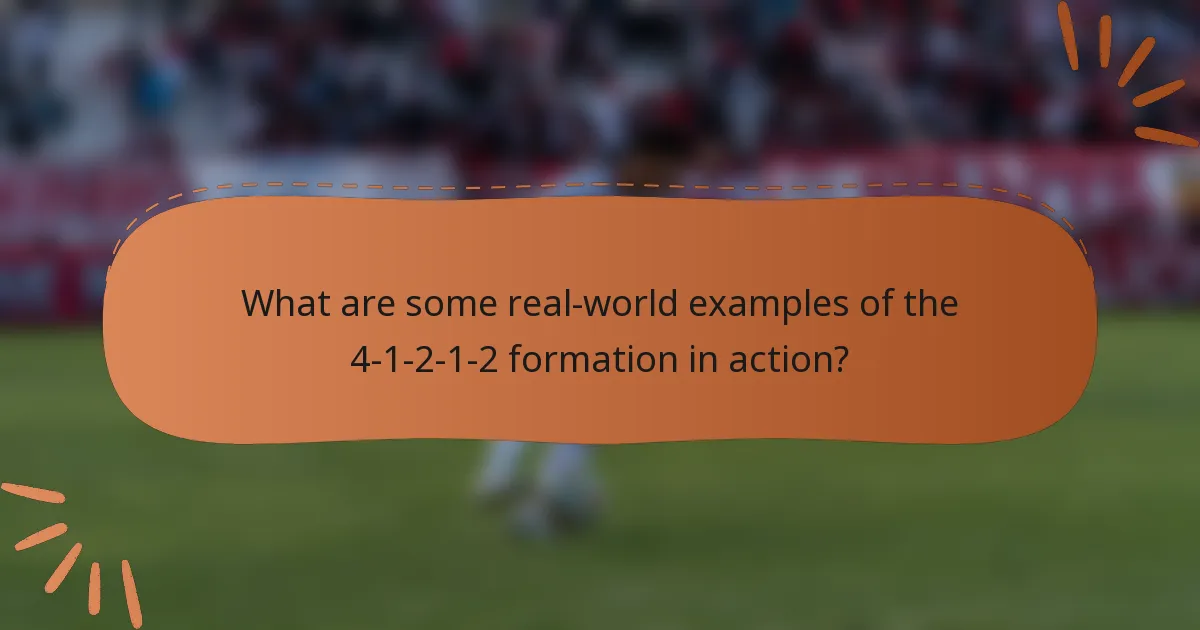 What are some real-world examples of the 4-1-2-1-2 formation in action?