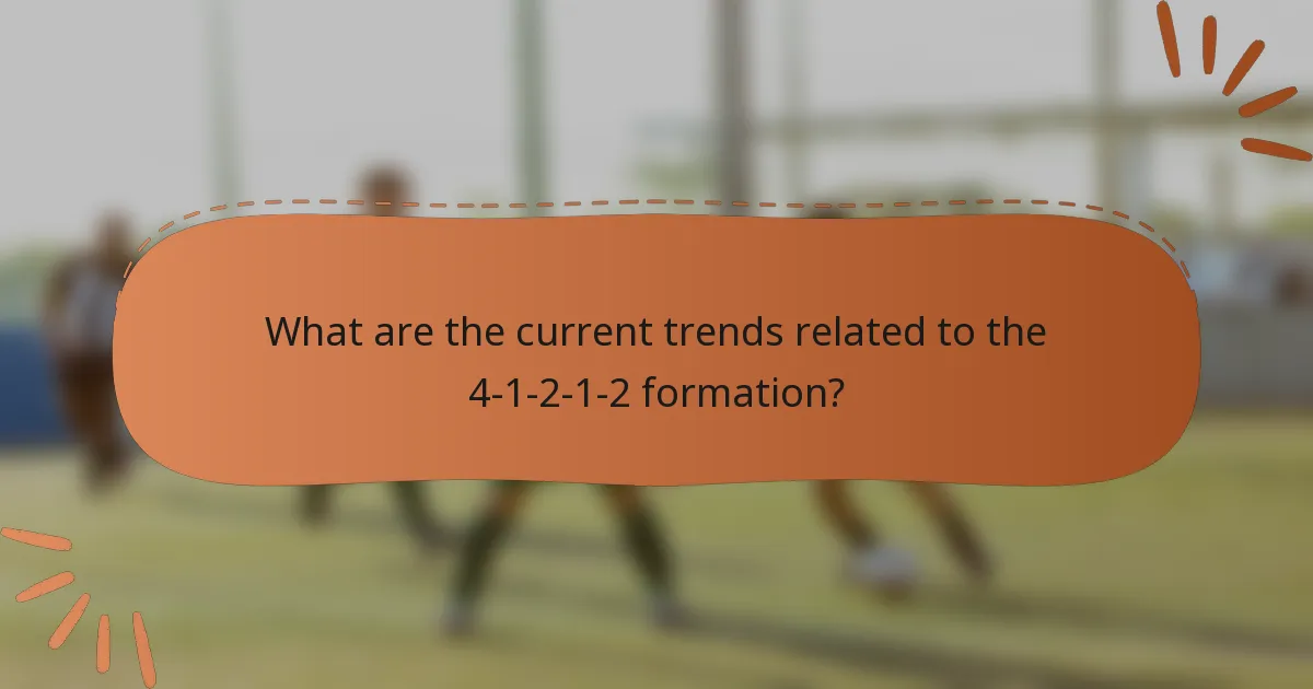 What are the current trends related to the 4-1-2-1-2 formation?