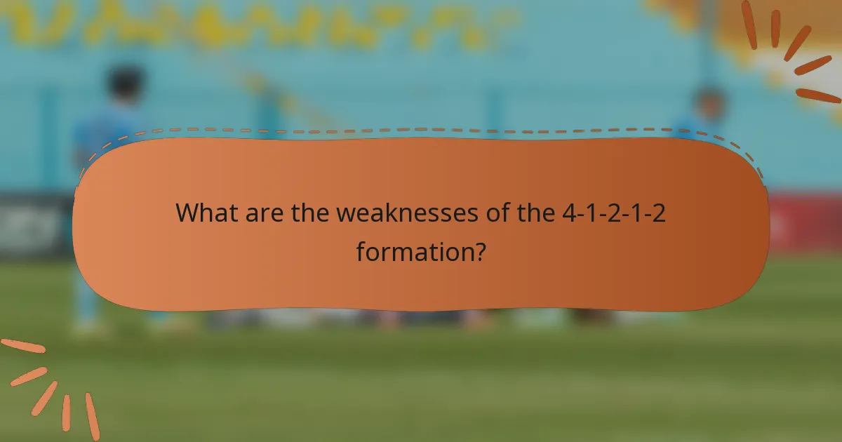 What are the weaknesses of the 4-1-2-1-2 formation?