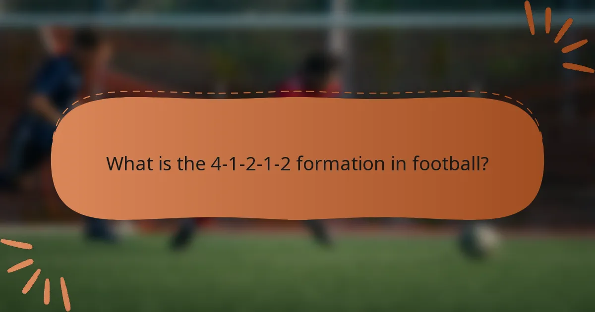 What is the 4-1-2-1-2 formation in football?