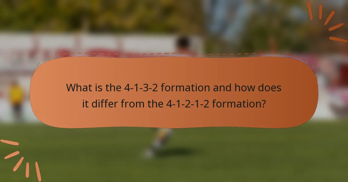 What is the 4-1-3-2 formation and how does it differ from the 4-1-2-1-2 formation?