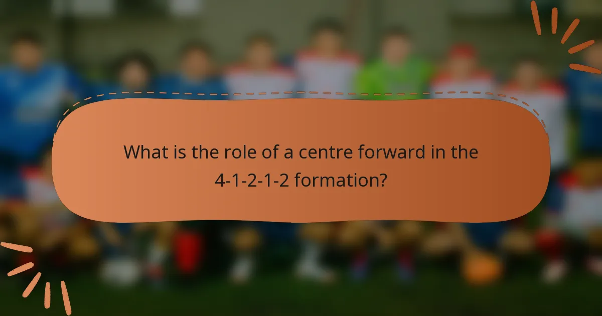 What is the role of a centre forward in the 4-1-2-1-2 formation?