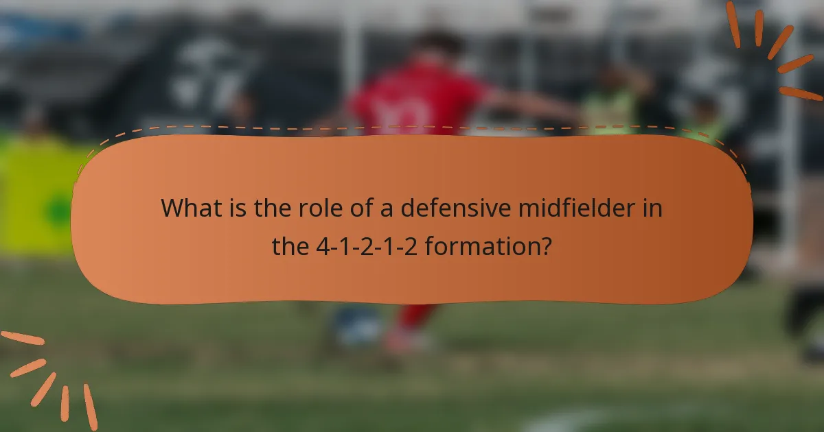 What is the role of a defensive midfielder in the 4-1-2-1-2 formation?