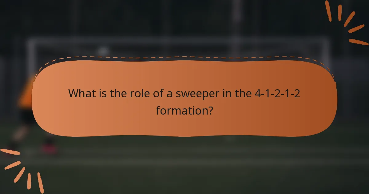 What is the role of a sweeper in the 4-1-2-1-2 formation?