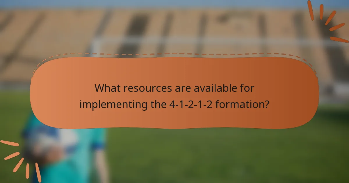 What resources are available for implementing the 4-1-2-1-2 formation?