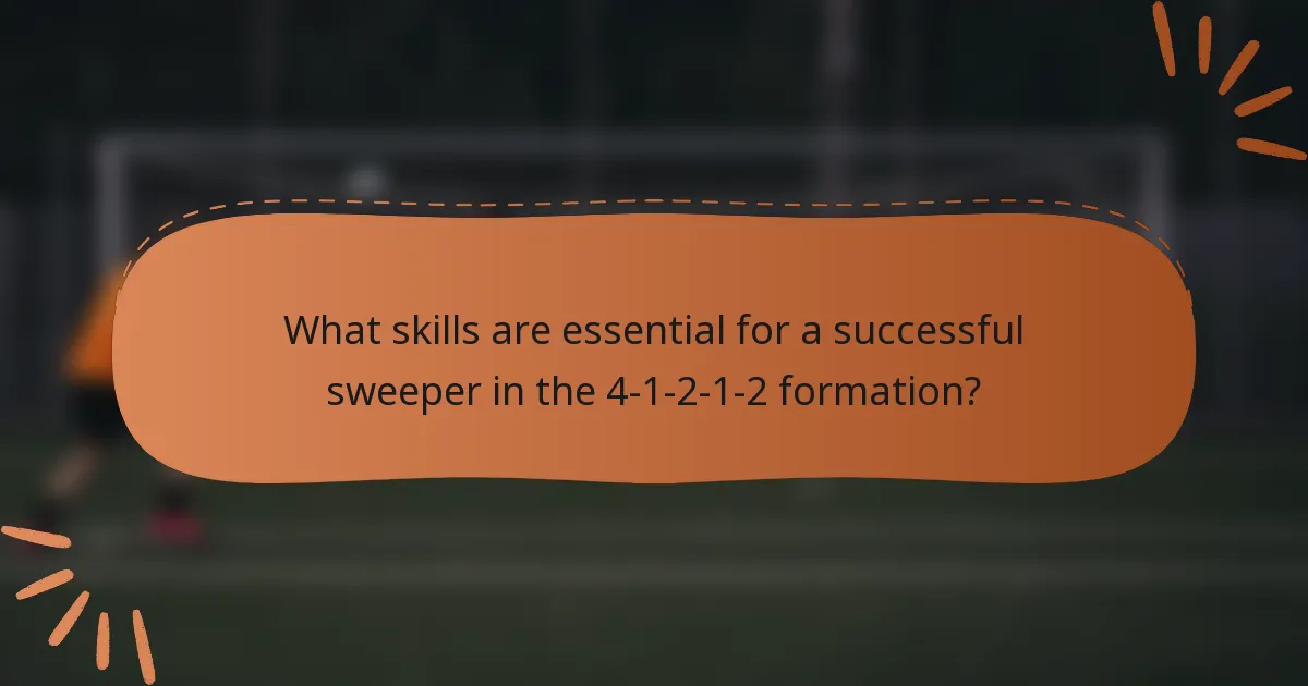 What skills are essential for a successful sweeper in the 4-1-2-1-2 formation?