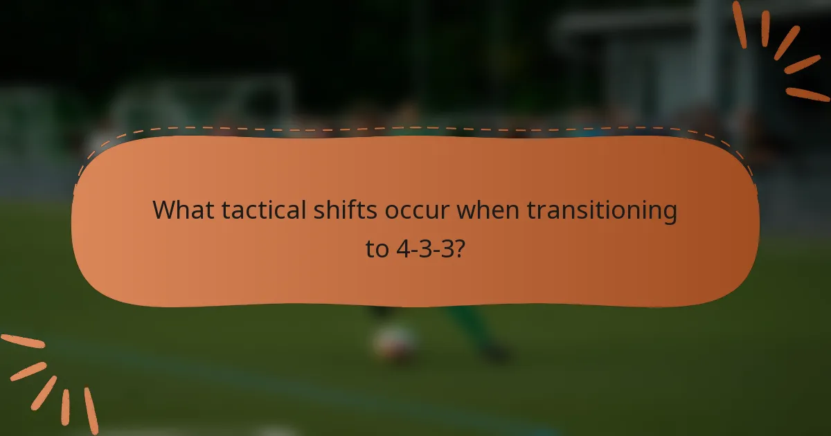 What tactical shifts occur when transitioning to 4-3-3?